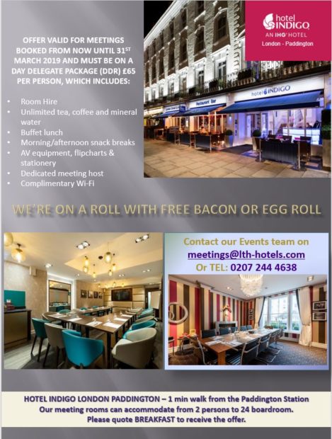 Hotel Indigo Meeting Room Offer Paddingtonnow